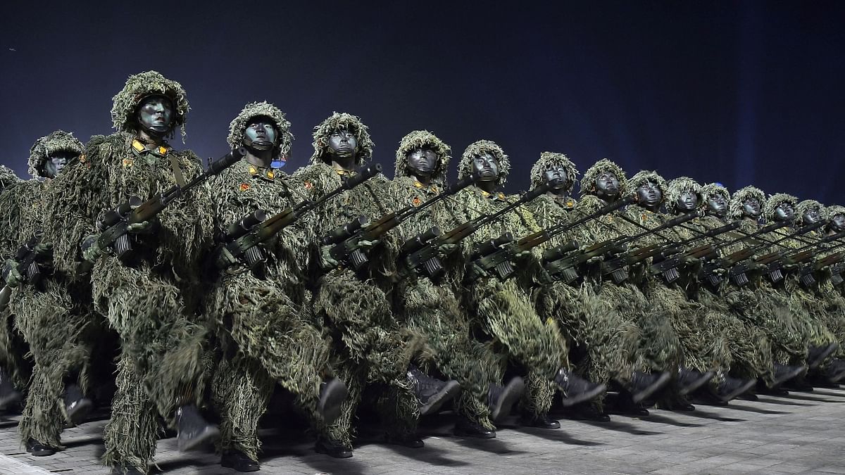 Military personnel take part in exhibition of military strength. Credit: Reuters Photo