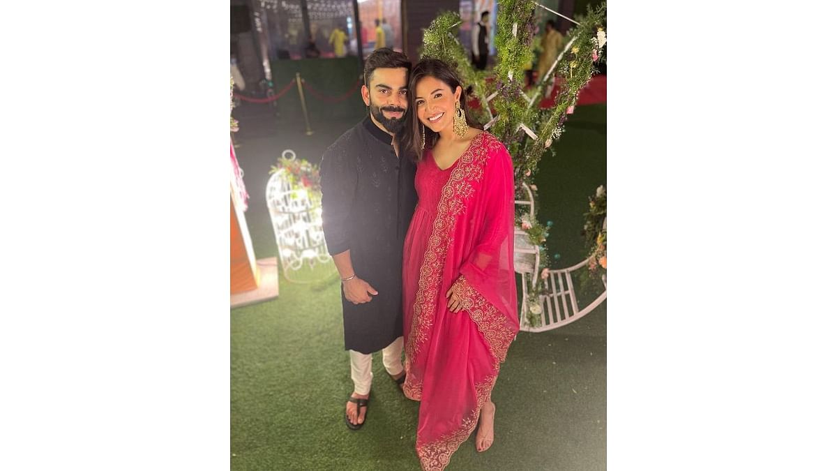 Virat Kohli with his wife Anushka Sharma at the party. Credit: Instagram/anushkasharma