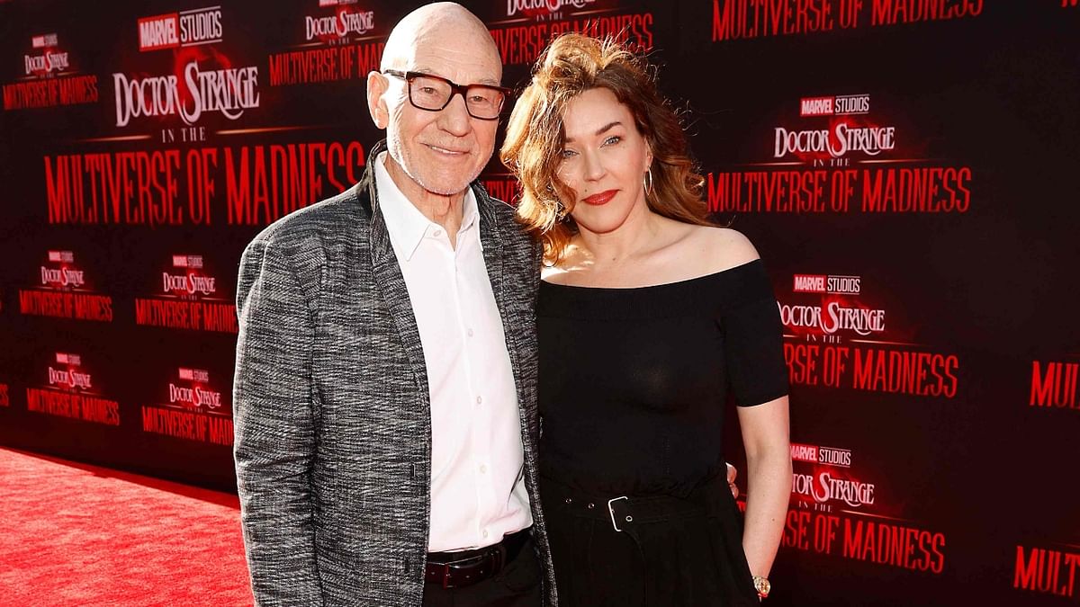 British actor Patrick Stewart arrived with his wife Sunny Ozell. Credit: AFP Photo