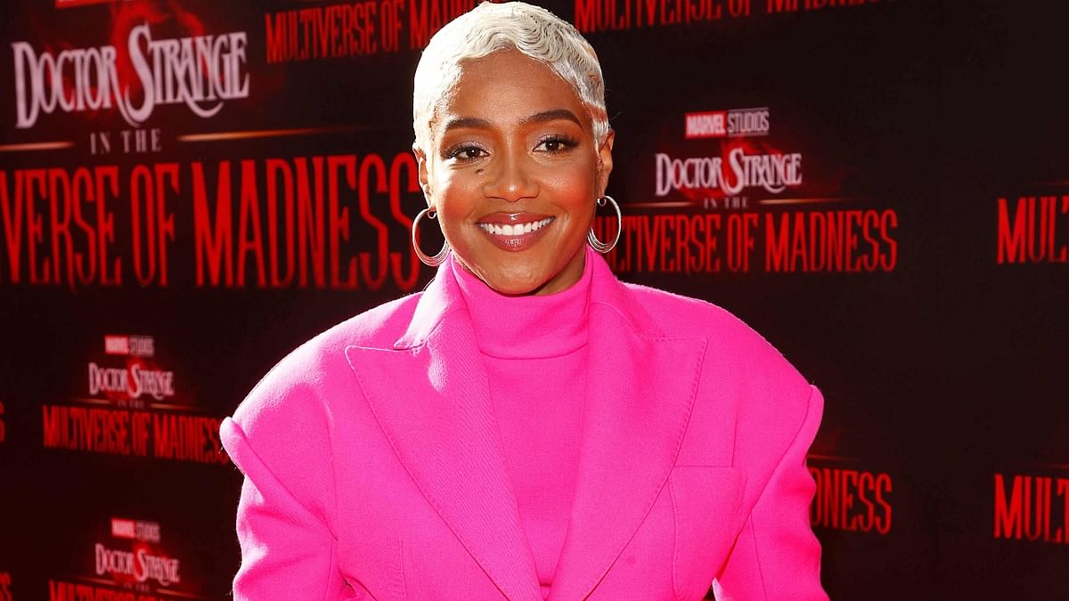 Actress and comedian Tiffany Haddish was seen in a hot pink ensemble. Credit: AFP Photo