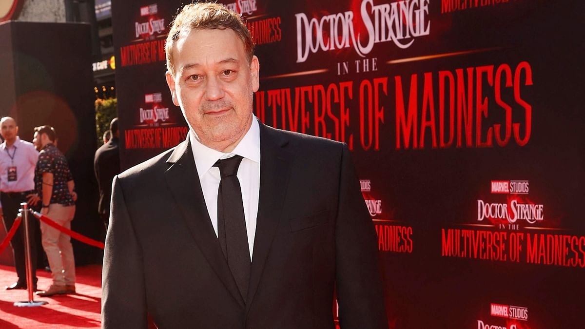 'Doctor Strange in the Multiverse of Madness' director Sam Raimi looked sharp in a formal suit. Credit: AFP Photo