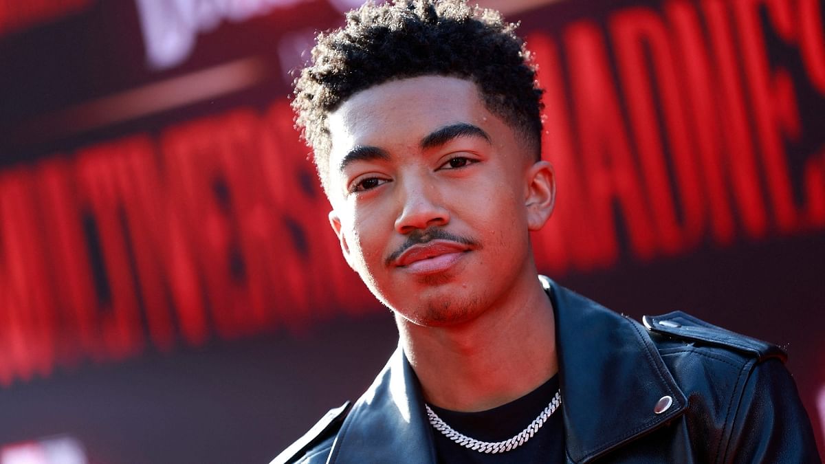 Miles Brown poses for the cameras as he arrives for the world premiere of 'Doctor Strange in the Multiverse of Madness' in LA. Credit: AFP Photo