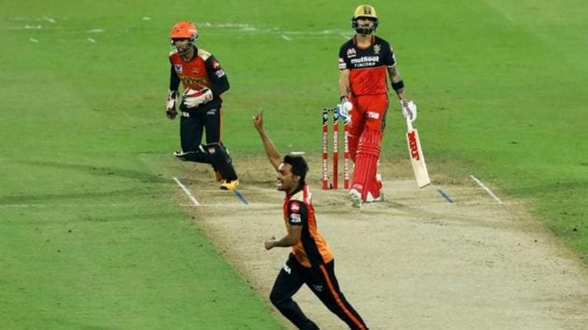 In 2014, Kohli was cleaned up off the very first delivery by Sandeep Sharma. Credit: SRH