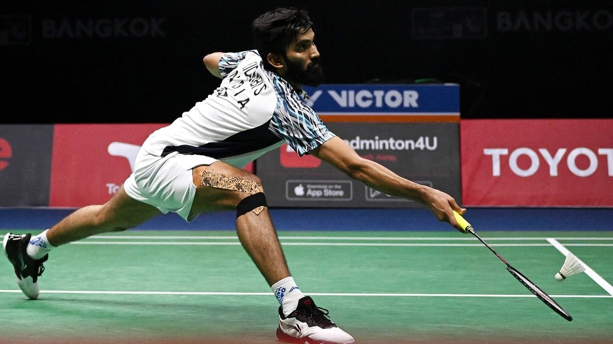 Competing in their debut final of the men's team championship, world number 11 Kidambi Srikanth of India sealed the title by defeating Jonatan Christie 21-15, 23-21. Credit: AFP Photo