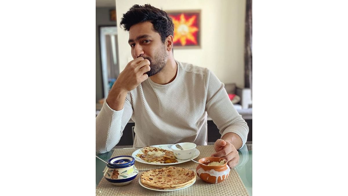 The actor believes in a strict diet and workout regime but is also a big foodie. Credit: Instagram/vickykaushal09