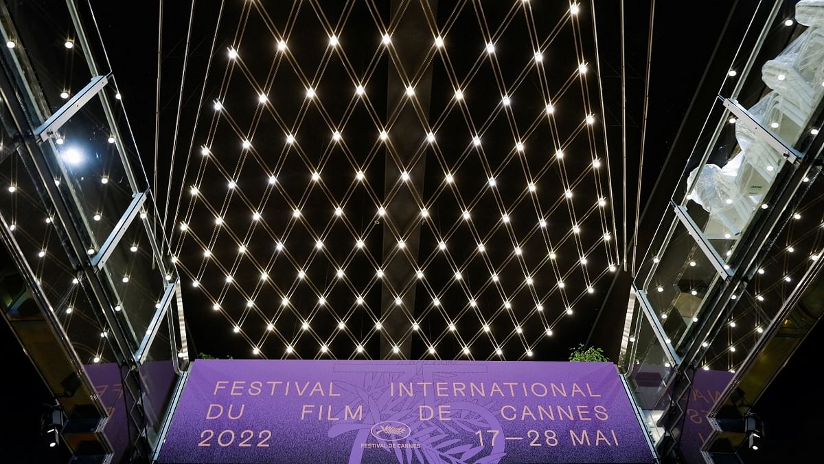 Lighets are being checked at the 75th Cannes Film Festival ahead of the opening ceremony in Cannes, France. Credit: Reuters Photo