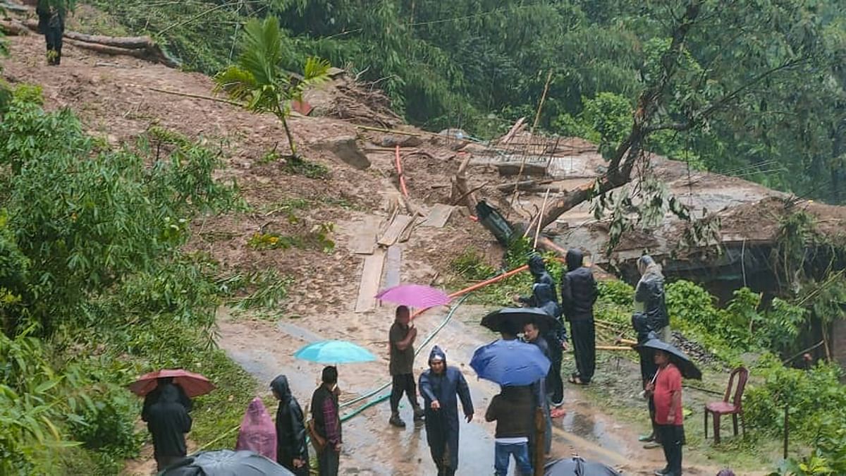 Road communication link has been snapped due to landslides in East Jaintia Hills district of the bordering state also. Credit: PTI Photo
