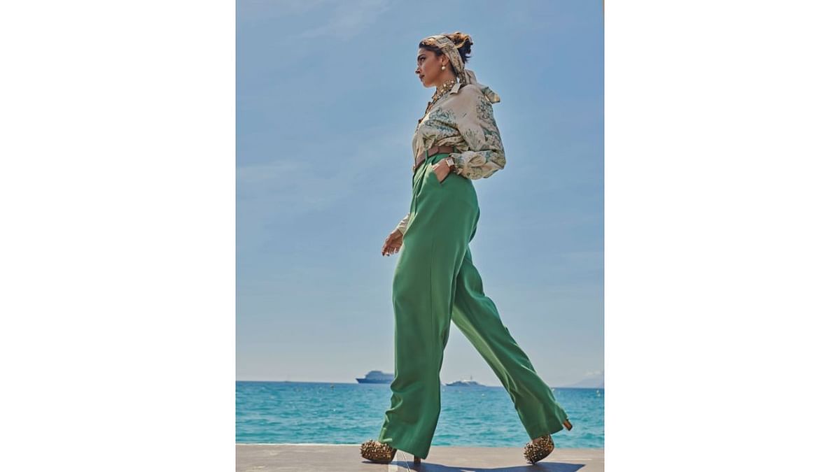 Deepika wore a Sabyasachi outfit to pose for the shutterbugs during a jury photocall at the 2022 Cannes Film Festival. Credit: Special Arrangement