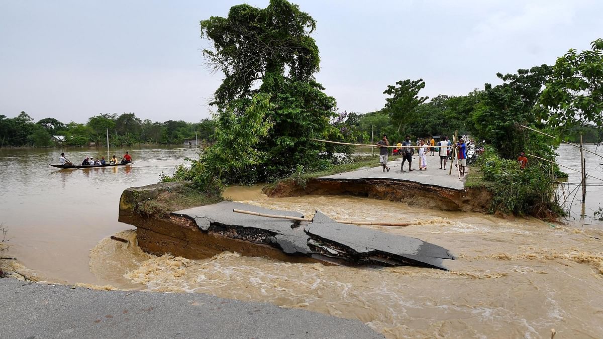 The situation in the hill section of the Northeast Frontier Railway (NFR) in Dima Hasao district remained serious as the rain continued to batter the area, affecting the Lumding-Badarpur single line railway route, which connects Tripura, Mizoram, Manipur and the southern part of Assam with the rest of the country. Credit: PTI Photo