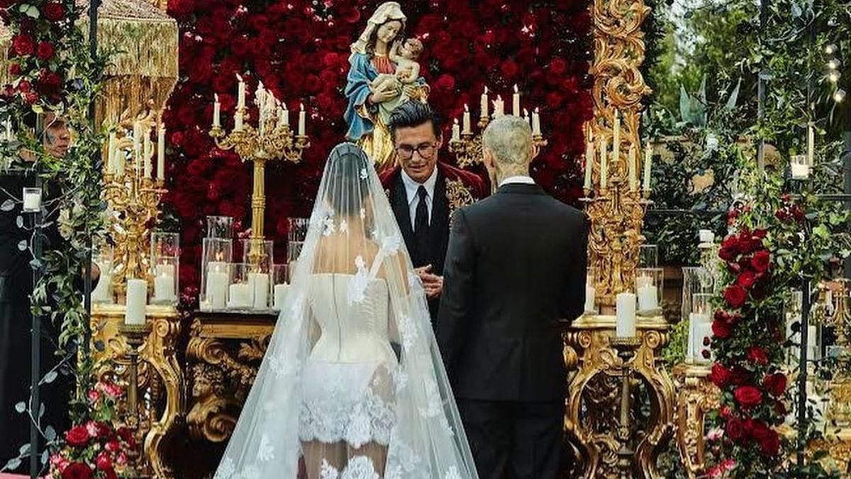 Travis Barker and Kourtney Kardashian's six children were also present at the wedding ceremony. Credit: Instagram/kourtneykardash