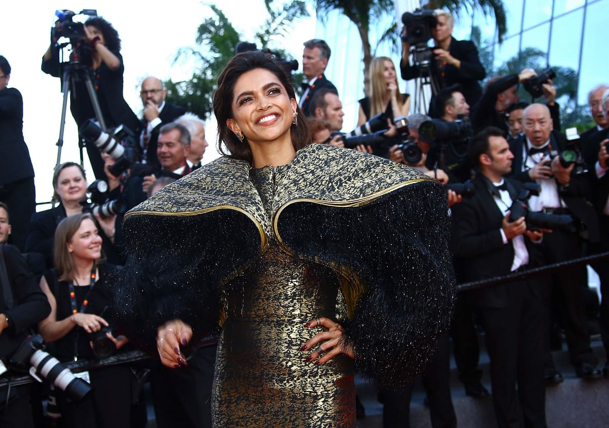 Jury member Deepika Padukone poses for photographers upon arrival at the premiere of the film 'Elvis' at the 75th international film festival, Cannes. Credit: AP Photo