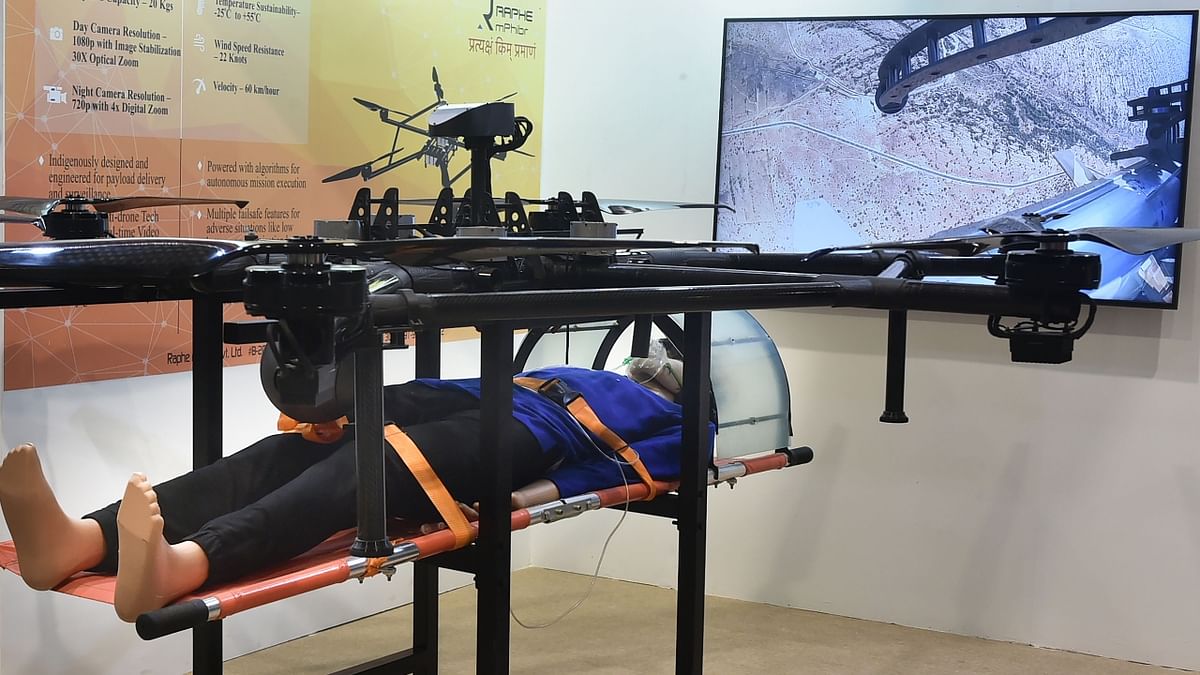 Bharat Drone Mahotsav 2022 is a two-day event where over 70 exhibitors will display various use cases of drones. Credit: PTI Photo
