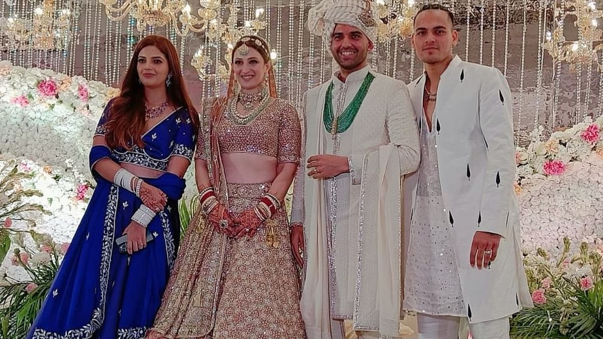 Deepak’s brother Rahul, who also played for Team India, also gave a glimpse from the wedding festivities via social media. Credit: Special Arrangement