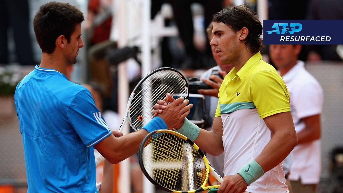 2009 Madrid Masters Semi-Final: In one of their high-octane matches, the two played one of the greatest clay-court matches of all time. Described as one of Nadal's best quality of tennis, he held his nerve to take the next two via tiebreakers 7-6, 7-6 to reach the final. Credit: ATP