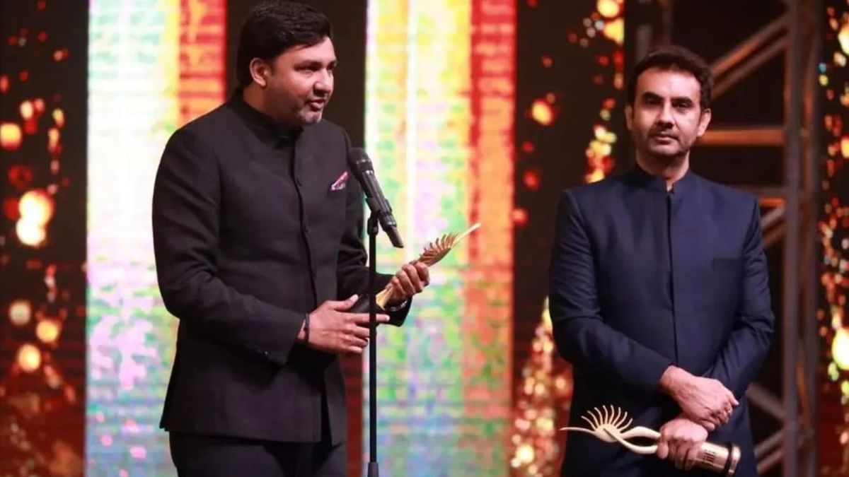 The award for the best-adapted story went to Kabir Khan and Sanjay Puran Singh Chauhan for '83', a film based on India's 1983 cricket world cup triumph. Credit: IIFA