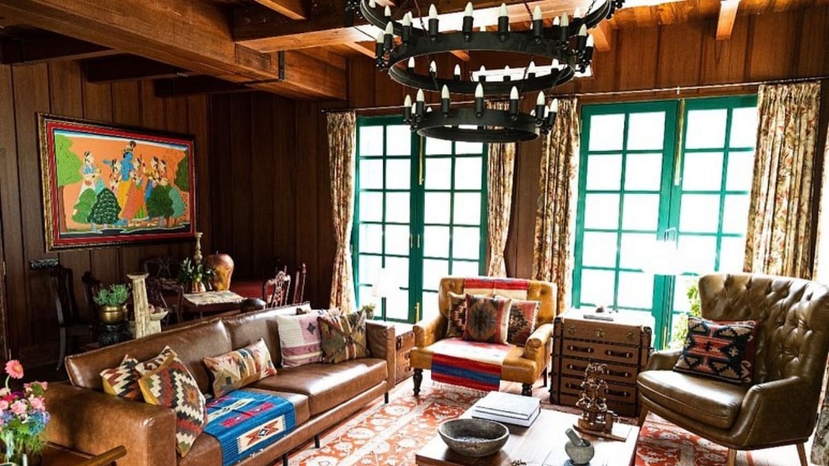 The interiors are done by Kangana herself where she has kept the Himachal traditions alive. Credit: Instagram/kanganaranaut