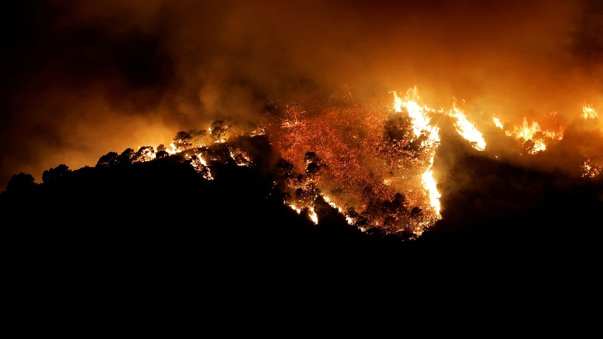 The Andalucian Forest Fire Extinction Service, Infoca said the fire had burned 2,150 hectares of mountain terrain so far. Authorities were hoping that a change in wind direction on Thursday will help crews fight the fire. Credit: Reuters Photo
