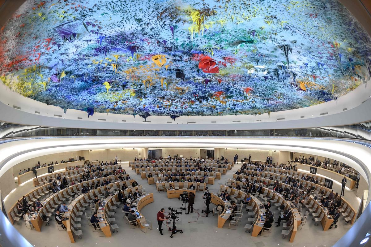 A photo shows a general view on the opening day of the 50th session of the UN Human Rights Council, in Geneva. Credit: AFP Photo