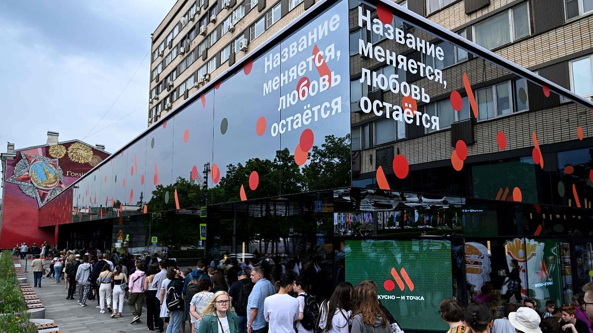 Long queues were seen outside the former McDonald's restaurant in central Moscow that reopened on June 12. Credit: AFP Photo