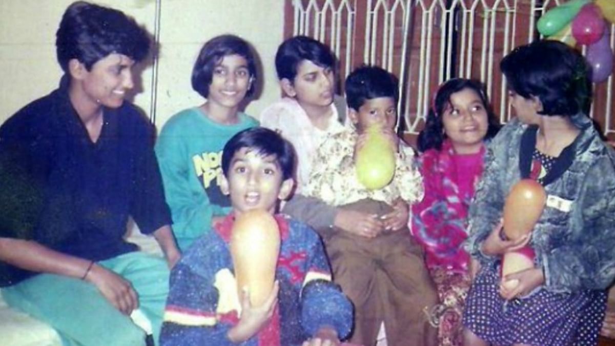 A young Sushant Singh Rajput at a birthday party.