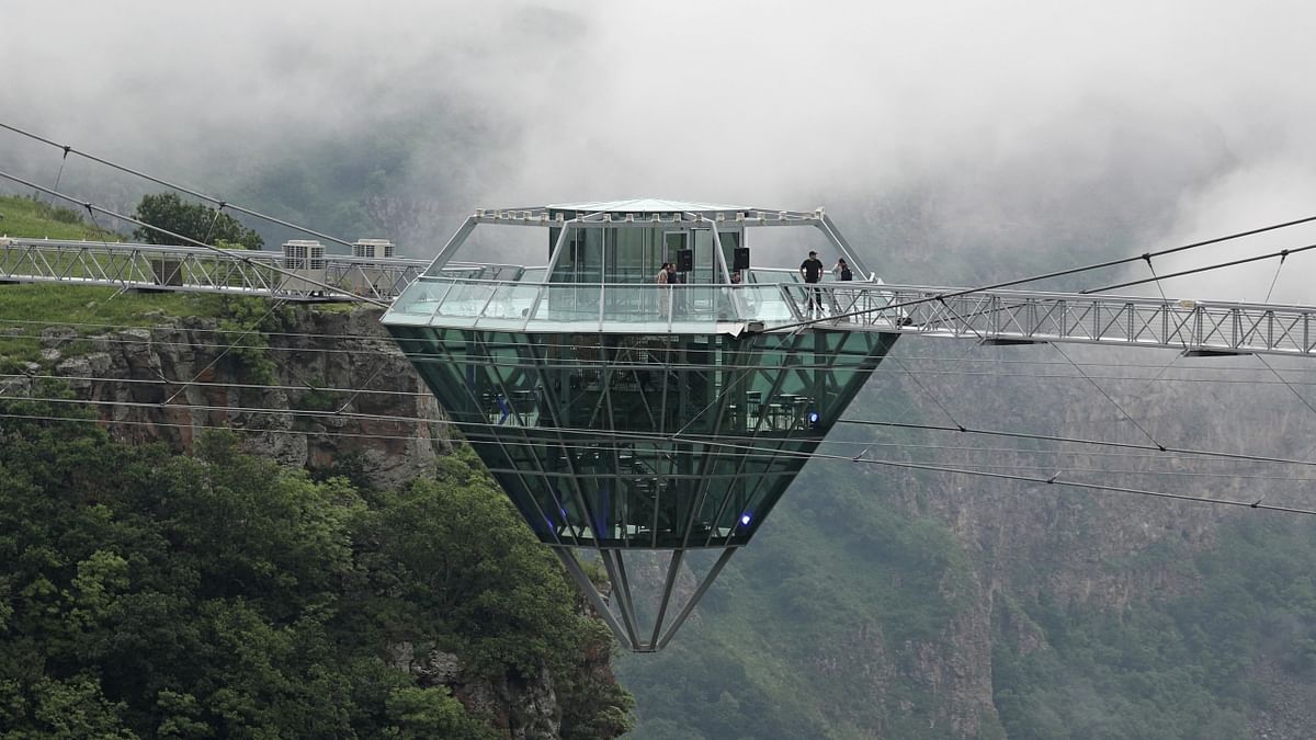 The makers claim that the bridge is the longest and tallest free-hanging structure in the world. Credit: Reuters Photo