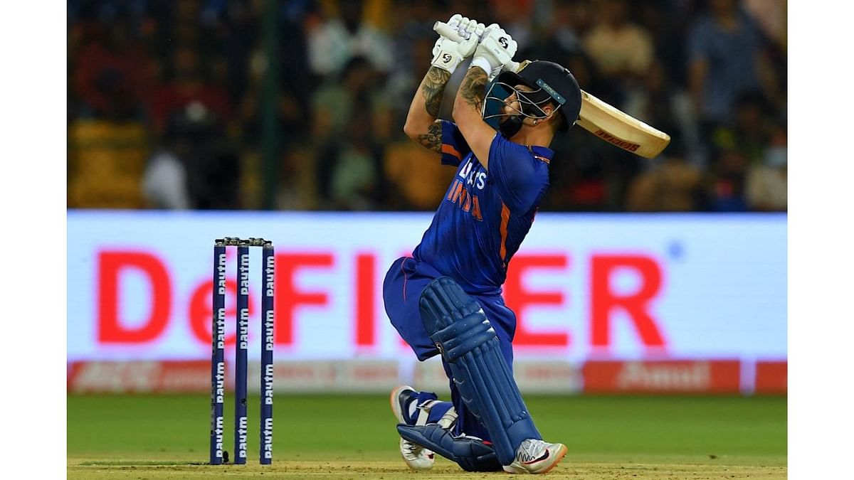 6. Two half-centuries against South Africa catapulted Ishan Kishan to the sixth spot on the latest T20 rankings for batters. Credit: AFP Photo