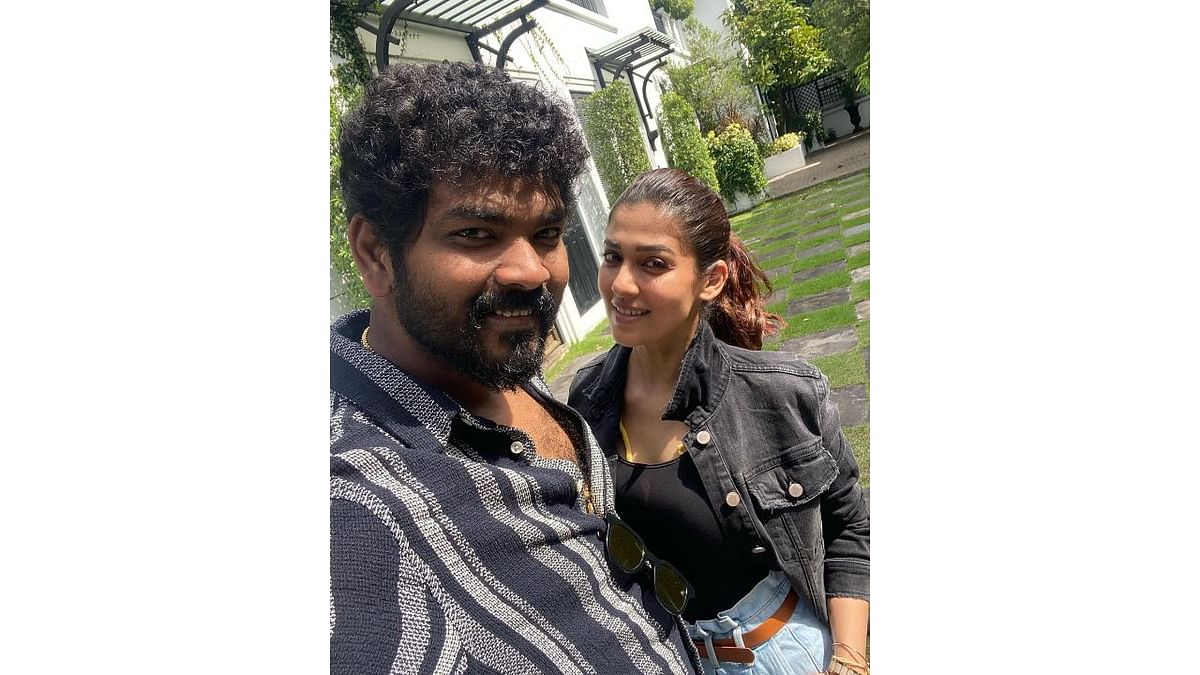 Vignesh Shivan clicks a selfie with his wife Nayanthara while enjoying a stroll. Credit: Instagram/wikkiofficial