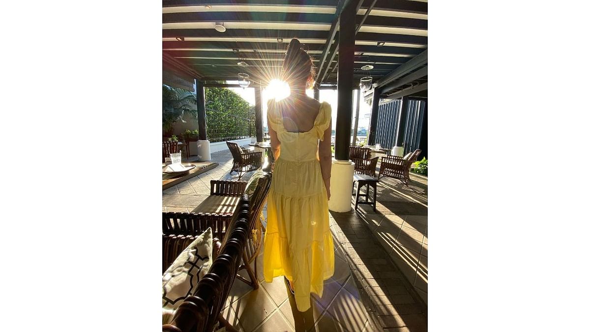 Nayanthara oozes charm in a yellow summer dress. Credit: Instagram/wikkiofficial
