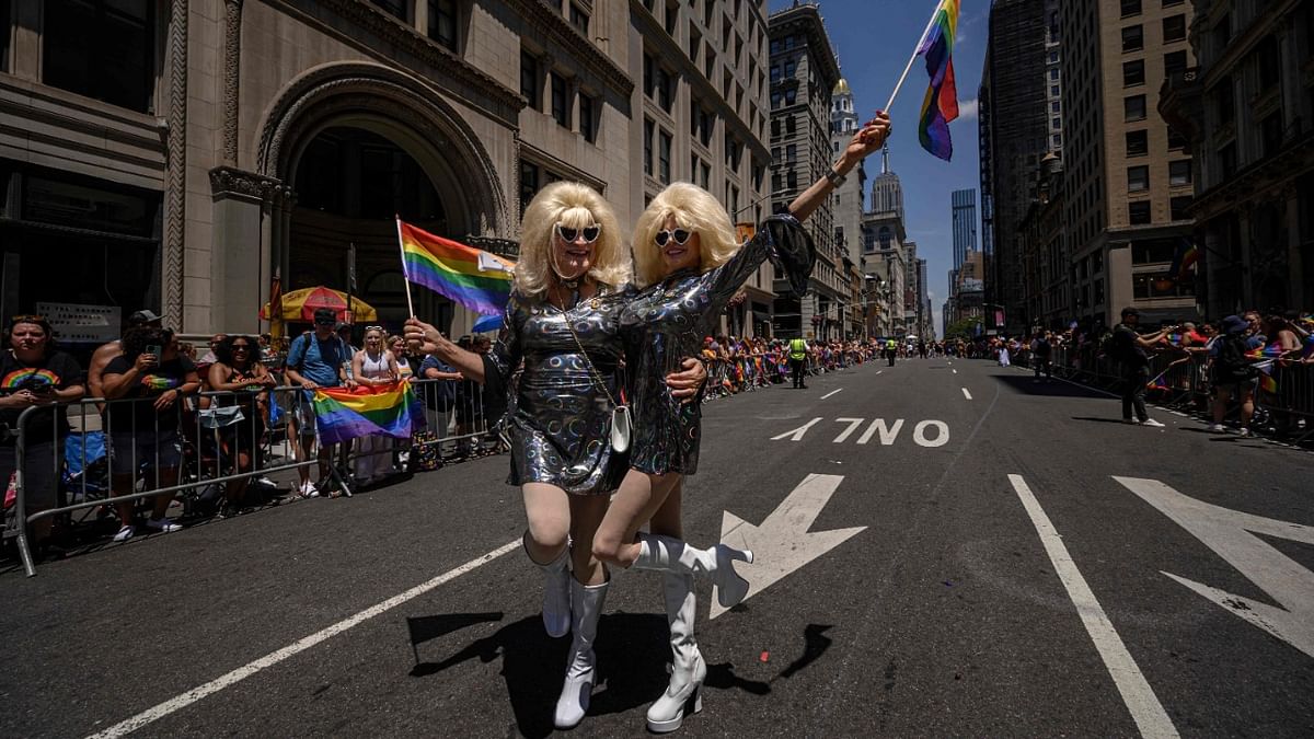 Participants march during the 2022 New York Pride Parade in New York City. Credit: AFP Photo