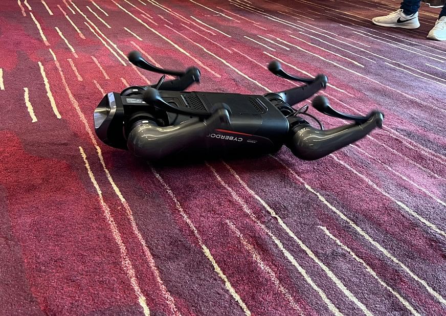The new Xiaomi Cyber Dog can  walk, run, roll over and jump backwards. DH Photo/KVN Rohit