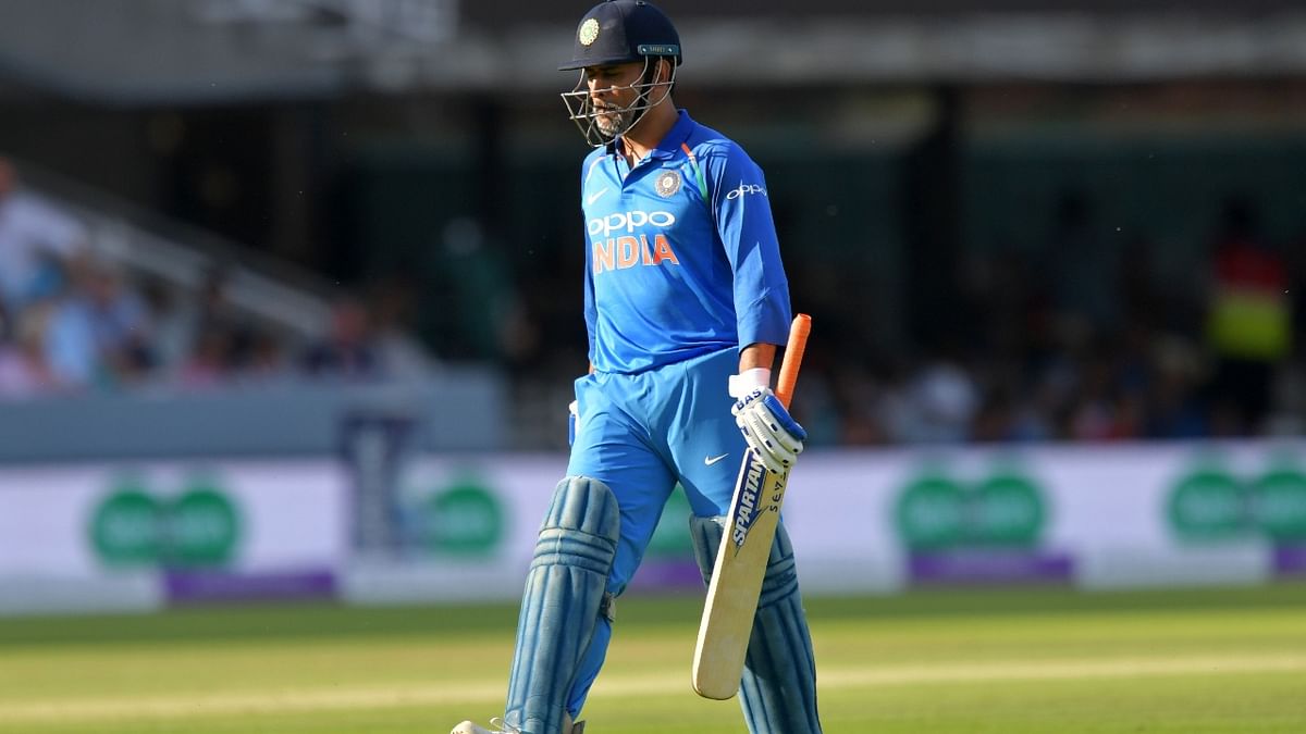 Mahendra Singh Dhoni last played for India in their semi-final against New Zealand in the 2019 World Cup. Credit: AFP File Photo