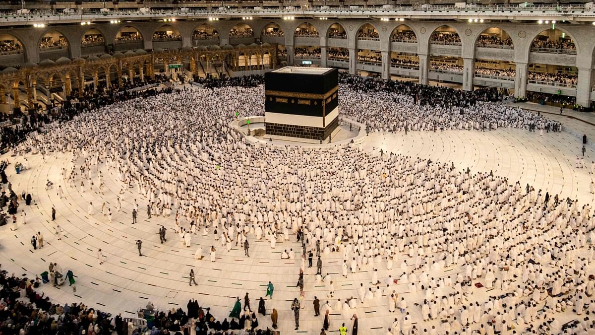 This year's hajj is larger than the pared-down versions staged in 2020 and 2021 but still smaller than in normal times. Credit: AFP Photo