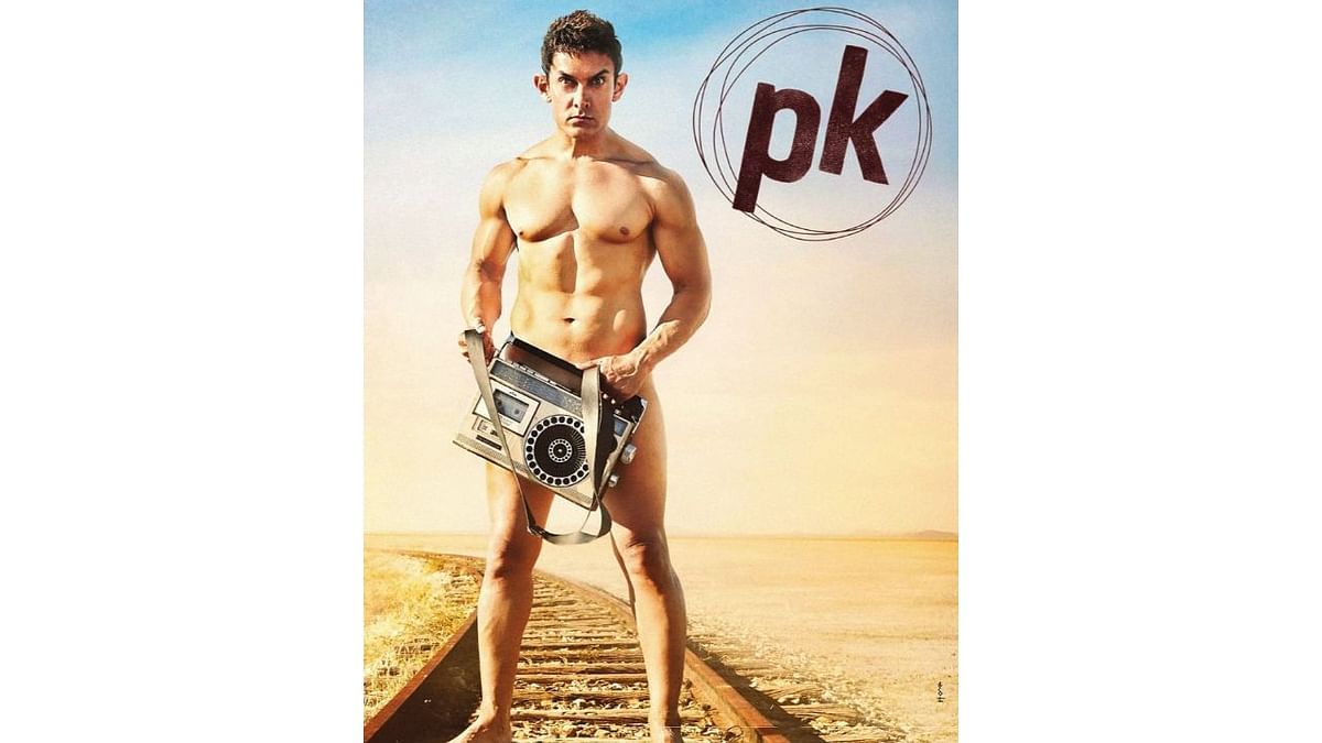 PK | The poster of Aamir Khan’s 2014 film sent shockwaves around the country with his full monty act. While few appreciated his daring act, many found this of bad taste and raised objections to it. Credit: Special Arrangement
