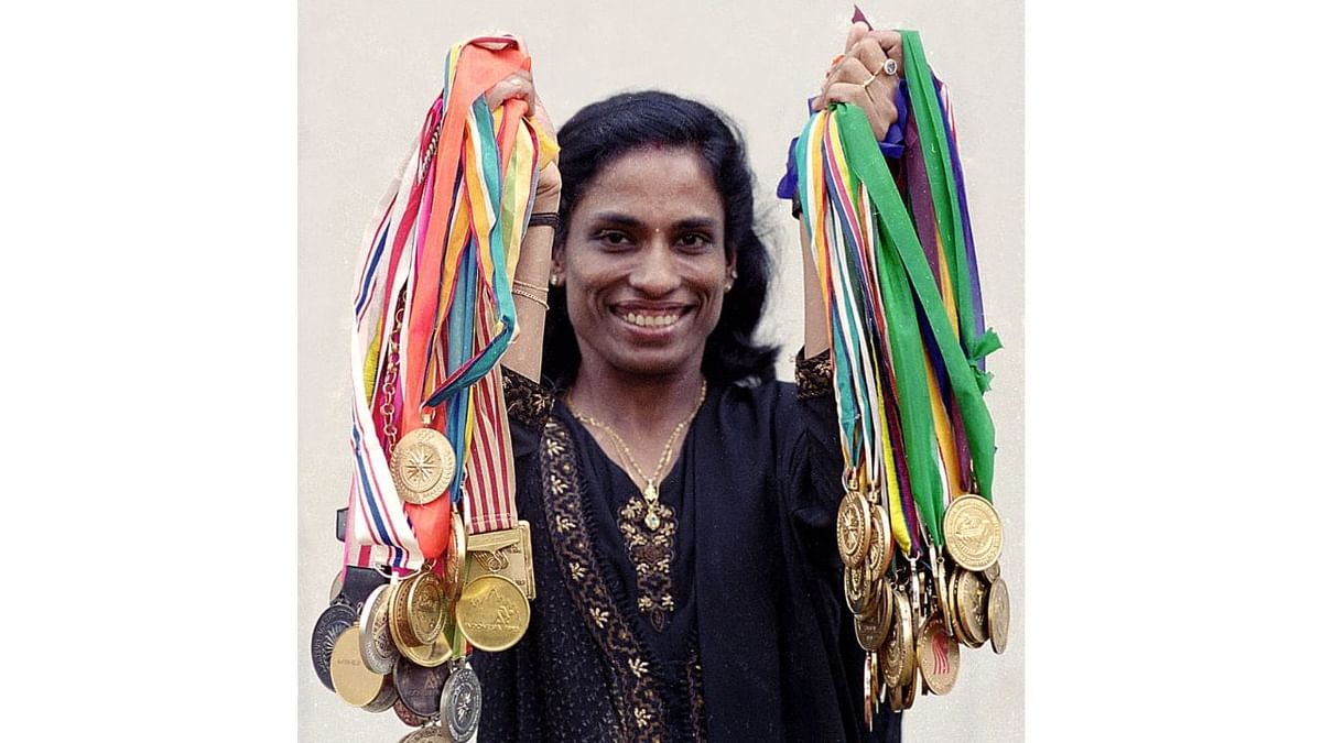 PT Usha: A celebrated athlete born in a small village in Kozhikode district in Kerala, is one of India's most iconic sportspersons. Popularly known as the 'Payyoli Express, she has been a role model and inspiration for lakhs of young girls across the country who have dreamt of taking up a career in sports, especially track and field events. Credit: DH Photo