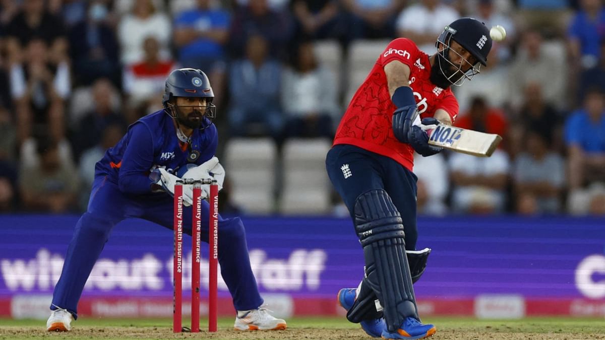 Harry Brook (28) and Moeen Ali (36) tried to revive England in the middle overs but both fell to the leg-spin of Yuzvendra Chahal. Credit: Reuters Photo