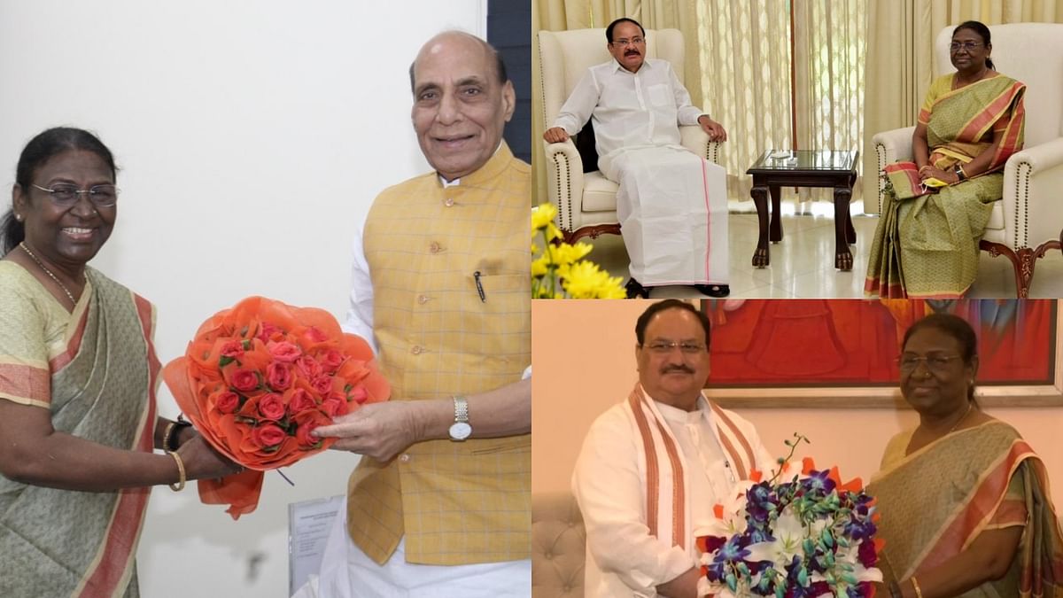 Murmu also met a host of other leaders, including Defence Minister Rajnath Singh and BJP president JP Nadda besides Vice President M Venkaiah Naidu. Credit: Special Arrangement
