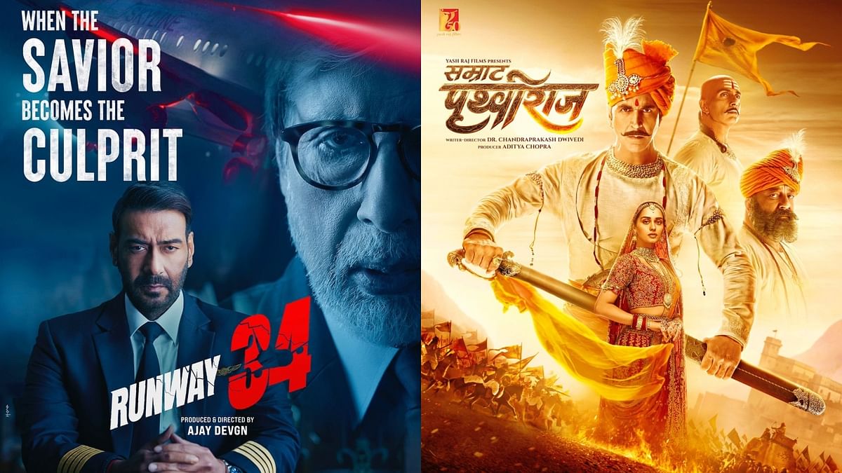 Ajay Devgn and Amitabh Bachchan's 'Runway 34' got a 7.2 on IMDb and shares the eighth spot with Akshay Kumar's historical drama 'Samrat Prithviraj'. Credit: Special Arrangement