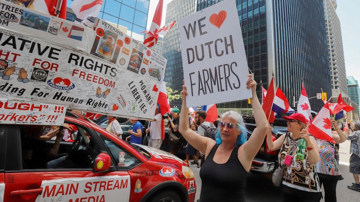 People protest in support of Dutch farmers, near the Embassy of the Netherlands, in Ottawa, Ontario, Canada. Credit: Reuters photo