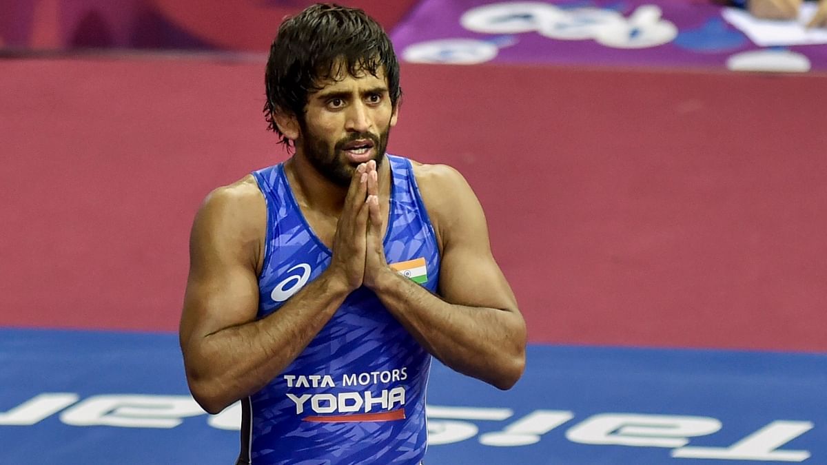 Bajrang Punia, a star wrestler from the Jhajjar district in Haryana, has everyone's hopes and is expected to bring gold at the CWG 2022. Credit: PTI Photo