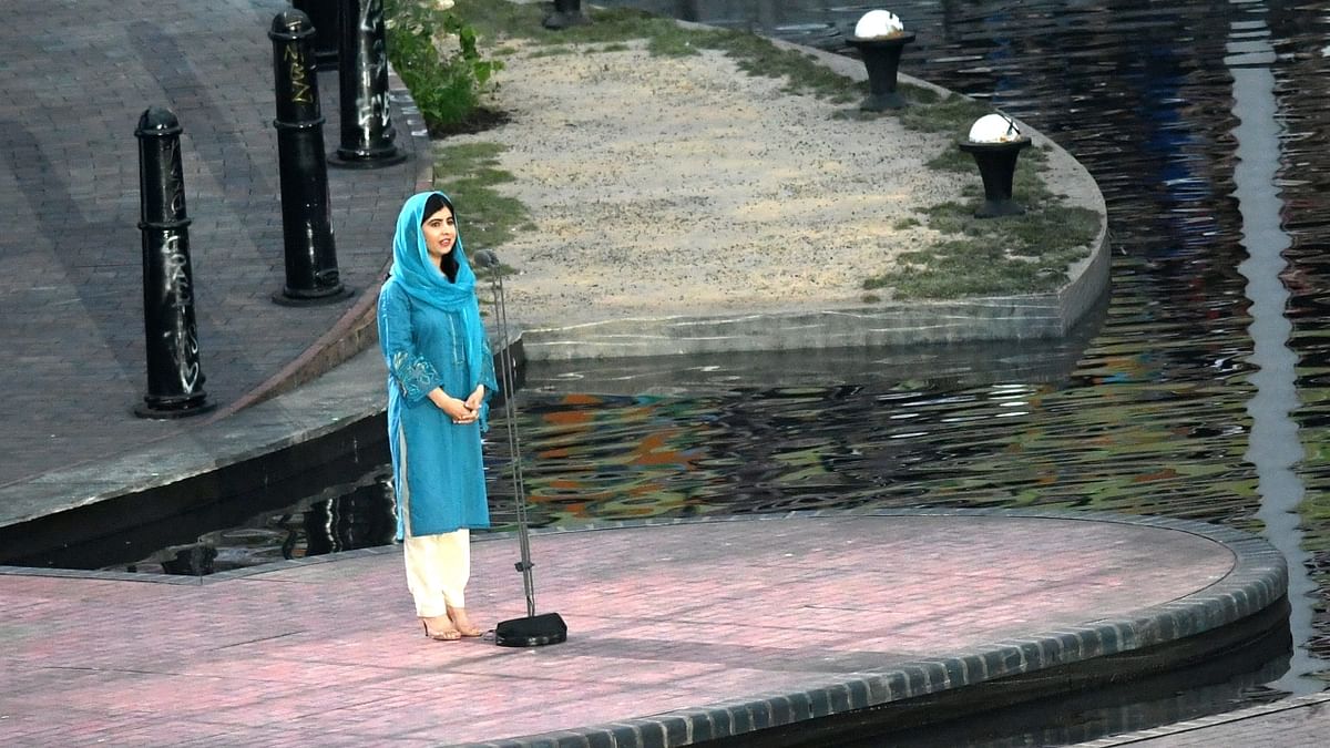 Nobel laureate Malala Yousafzai addresses the crowd during the opening ceremony of Commonwealth Games 2022. Credit: PTI Photo