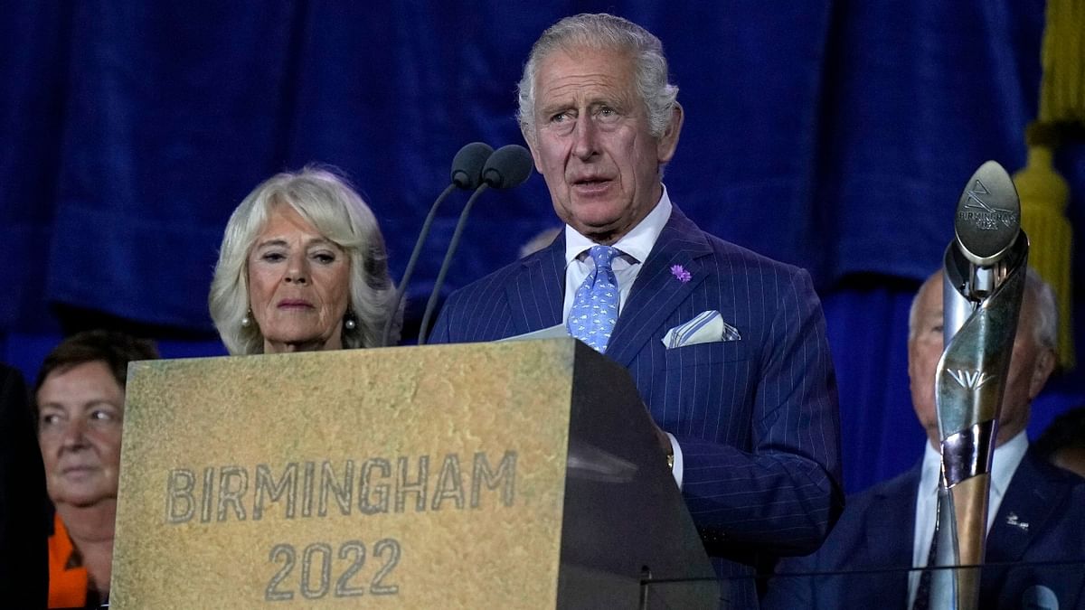 Britain's Prince Charles delivers his speech during the Commonwealth Games opening ceremony. Credit: AP Photo