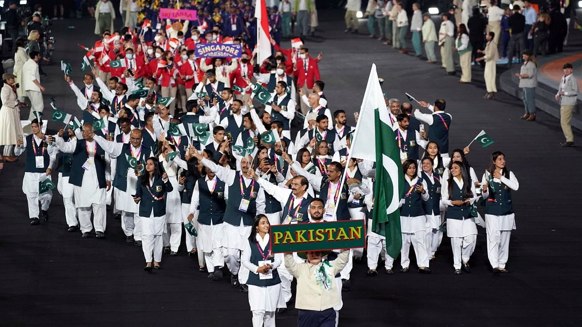 Team Pakistan parade during the opening ceremony. Credit: AP Photo