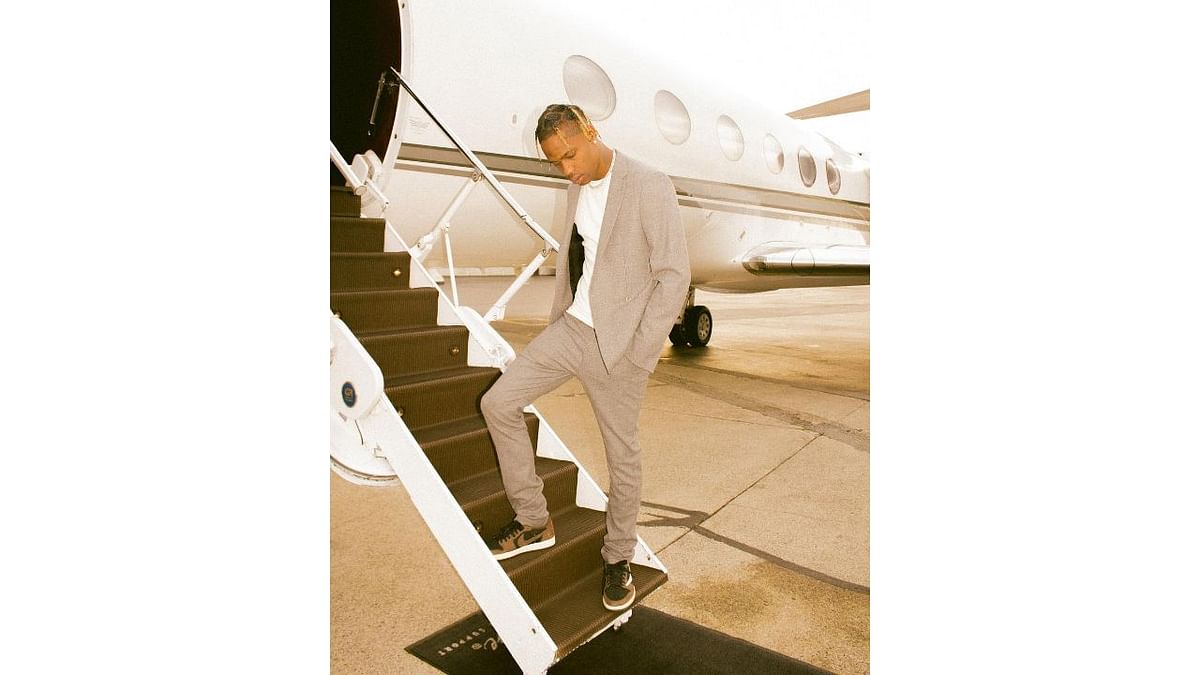 Kylie Jenner’s beau Travis Scott rounds off the top 10 list of worst celebrity private jet polluters, racking up 3,033.3 tonnes of CO2e with his flight trips. Credit: Instagram/travisscott