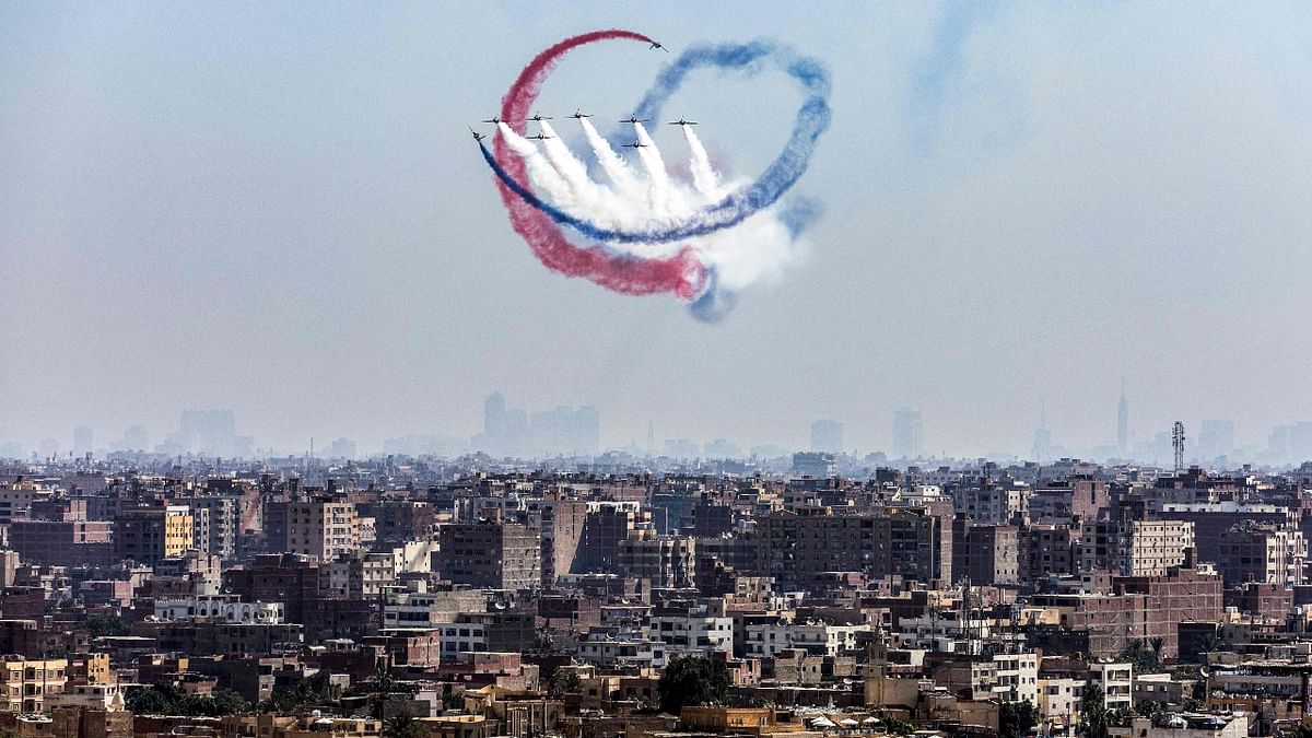 Aerobatic display of Egyptian Air Force