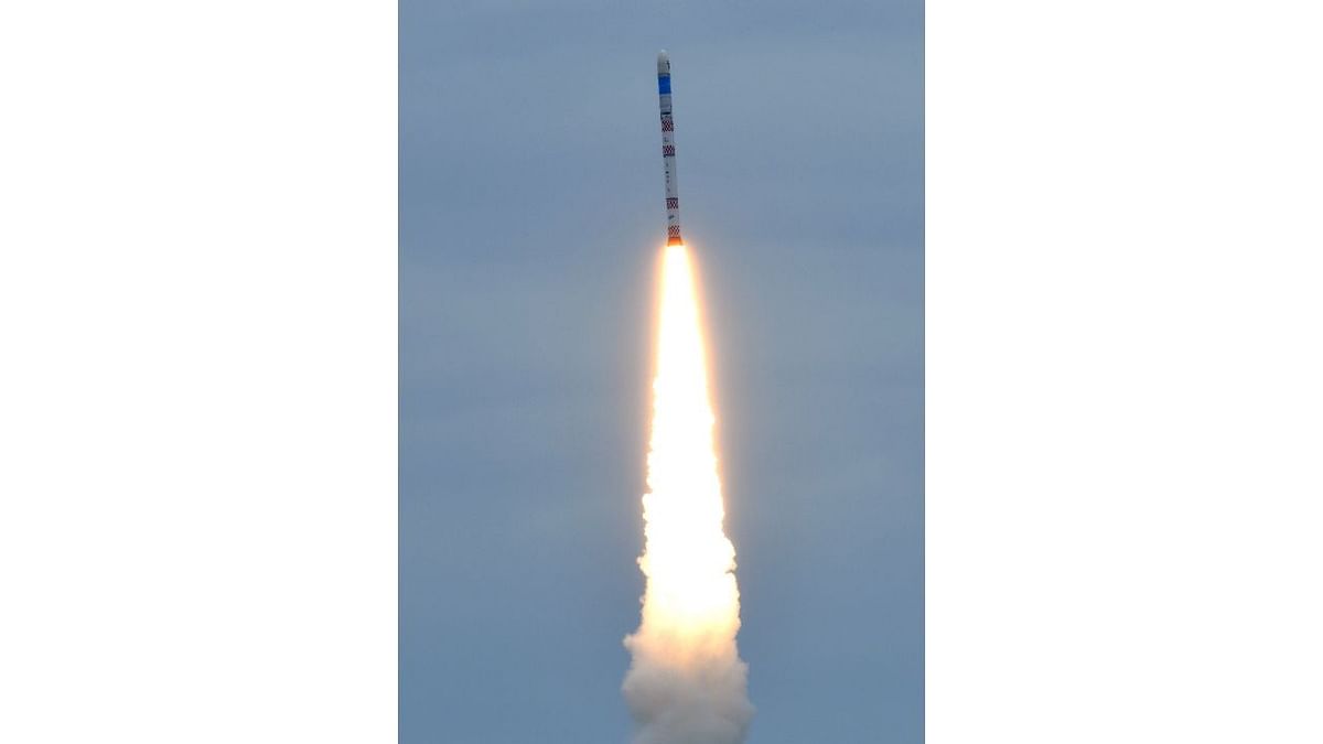 India's brand new rocket, the Small Satellite Launch Vehicle (SSLV-D1), lifted off with the Earth Observation Satellite-02 (EOS-02), formerly known as Microsatellite-2, and the AzaadiSAT on August 07. Credit: PTI Photo