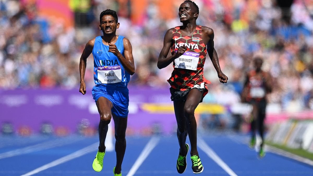 Avinash Sable became India's first male athlete to win a long-distance medal at the Commonwealth Games with a silver in 3000m steeplechase at the Commonwealth Games 2022 in Birmingham. Credit: AFP Photo
