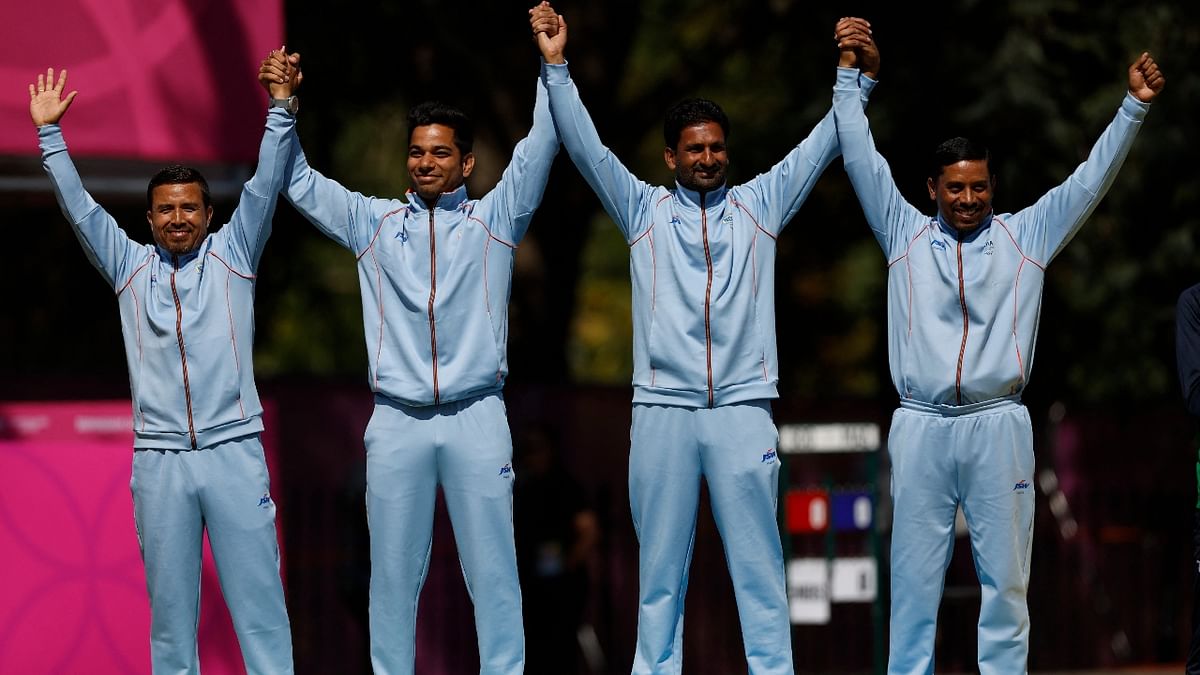 India won its second medal in the lawn bowls competition as the men's fours team settled for a silver medal at the Commonwealth Games in Birmingham. Credit: Reuters Photo