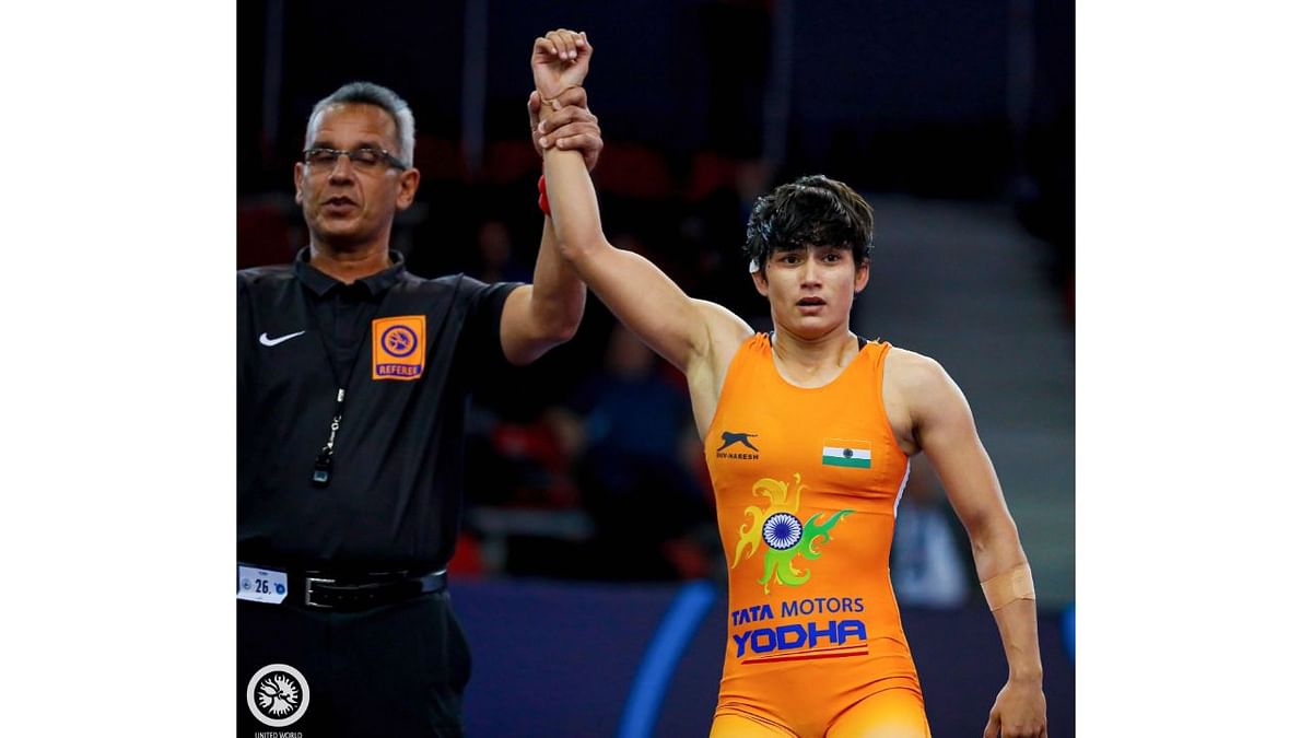 Wrestler Pooja Gehlot won bronze in the women's 50-kg event at the Commonwealth Games in Birmingham. Credit: PTI Photo