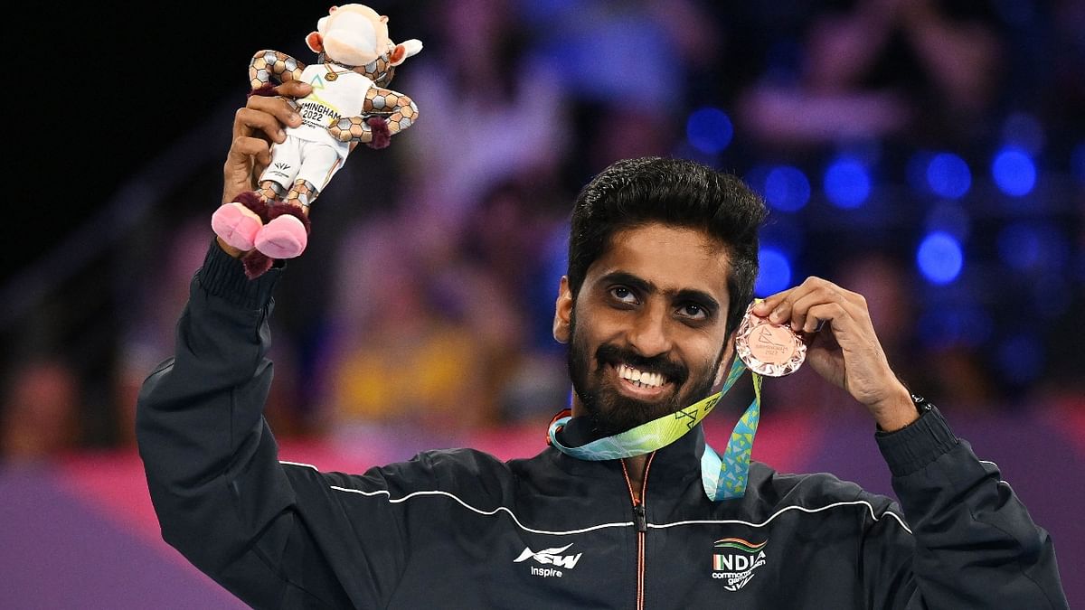 Table tennis player Sathiyan Gnanasekaran won a bronze medal at the Commonwealth Games in Birmingham. Credit: AFP Photo