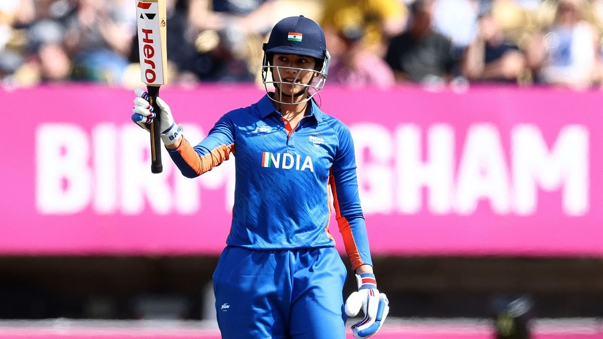 With a sensational knock of a 23-ball half-century against England in the Commonwealth Games semifinal, India's star cricketer Smriti Mandhana stands fifth on the list. Credit: AFP Photo